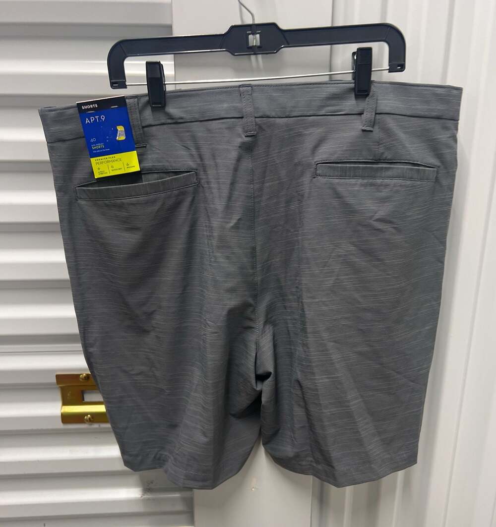 Apt. 9 Premier Flex Performance Flat Front Shorts Men's Size 40 Gray